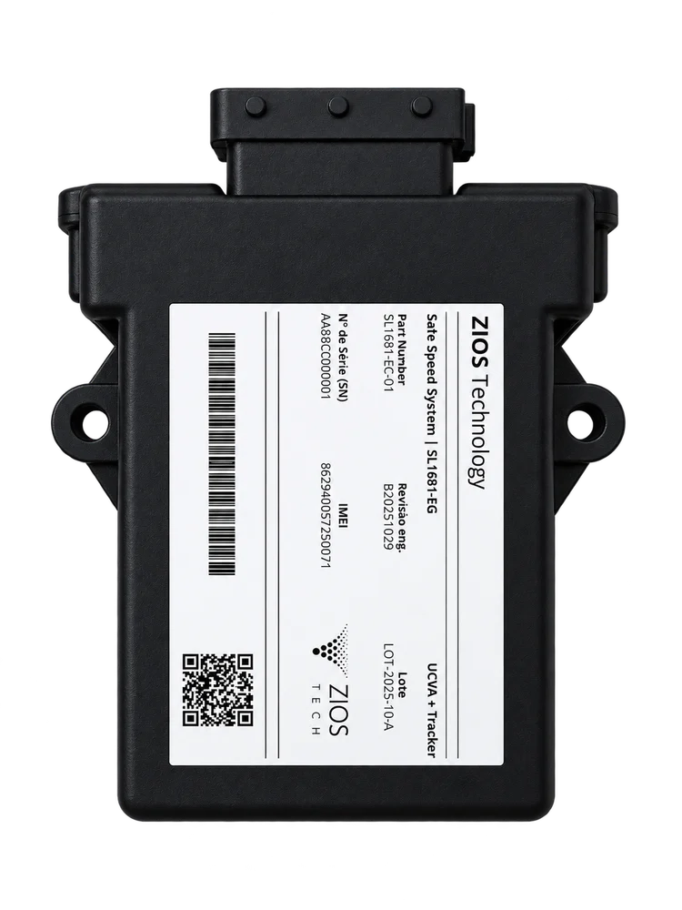 Módulo Safe Speed System com etiqueta técnica Zios Technology